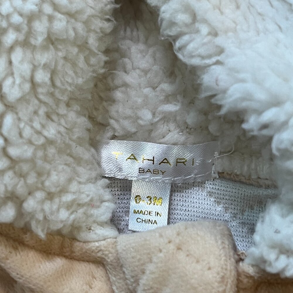 Tahari Baby Floral Winter Romper Beige 0-3M - Picture 3 of 4